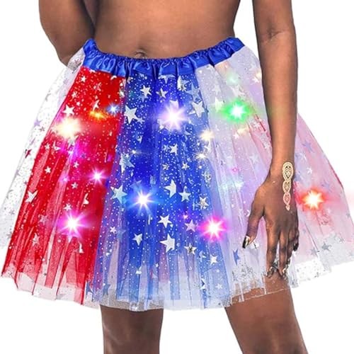 Light Up Tutu Skirt Rave Ballet Dance Skirts Led Costume Dress for One Size Rwb - Picture 7 of 8