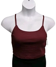 GAP Gap Body Womens Medium Berry Logo Comfort Cropped Bralette Cami Cotton