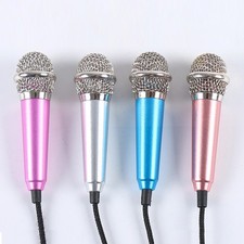 Portable 3.5mm Stereo Studio Mic KTV Karaoke Mini Microphone For Smart Phone