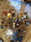 Vintage Estate Lot (25+) Mixed Enamel Lapel Pins Coke, Olympics Ghostbusters Etc