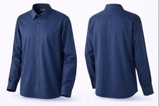 Van Heusen Fitted Dress Shirt Men  s 18 34/35 Blue Long Sleeve Button Up