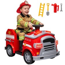 12V Ride on Fire Truck w/ Siren, Flashing Lights