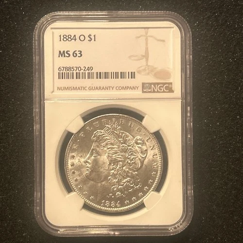 1884-O New Orleans Morgan Silver $1 Dollar MS63 NGC Graded Slab