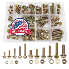 170pcs Metric Flange Bolt Assortment, Hex Bolts and Nuts Kit, M6 M8 M10 (16mm...
