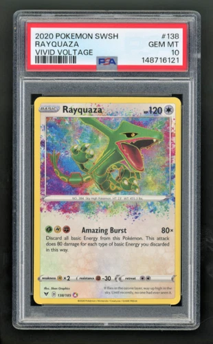 2020 Pokemon SWSH Vivid Voltage #138 Rayquaza Rare PSA 10 Gem Mint
