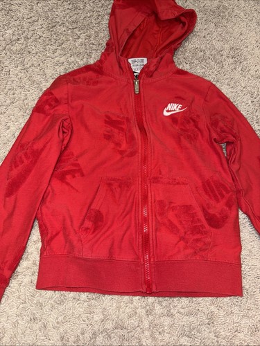 Lot of 4 Boys Nike Sweatshirts Size 7 Red/Black/Orange/Blue Hooded & Crew - Picture 2 of 24