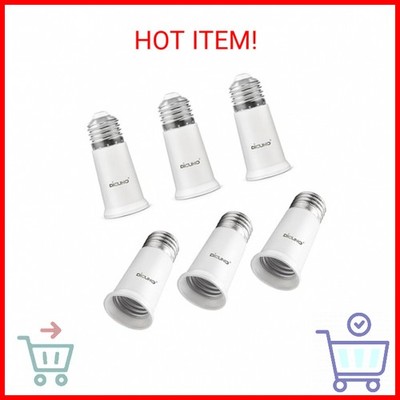 DiCUNO E26 Socket Extender, E26 Standard Medium Base Lamp Bulb Socket Adapter of