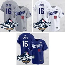 NWT Will #16 Smith 2025 World Series White/Gray/Royal MEN Stitched Jersey