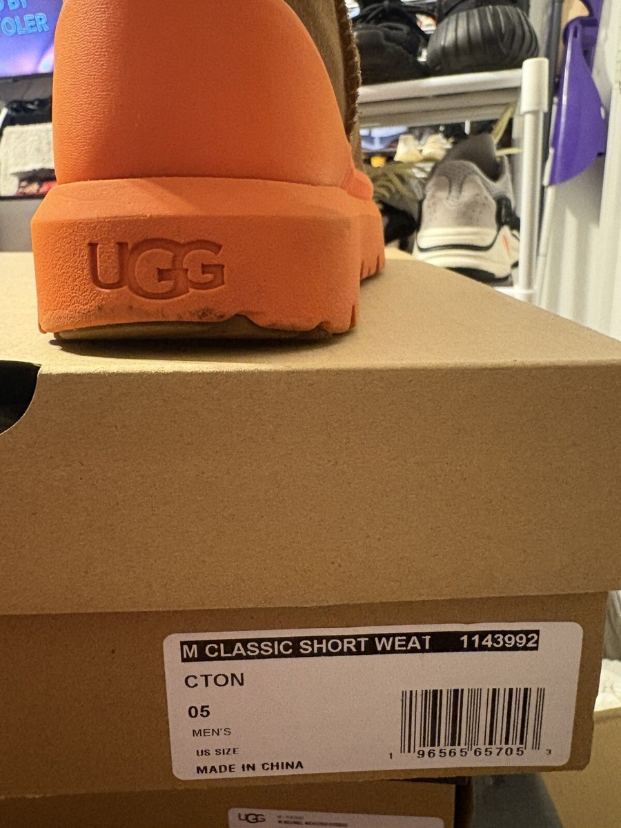 UGG ALL GENDER CLASSIC SHORT WEATHER HYBRID CHESTNUT/ORANGE