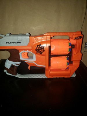 Nerf Zombie Strike Flipfury Blaster Gun Fully loaded With Bullets | eBay