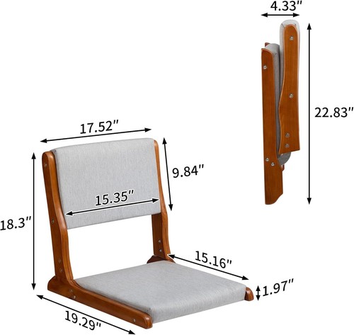 Floor Chair with Back Support, Foldable Japanese Style Floor Chair - Picture 2 of 9