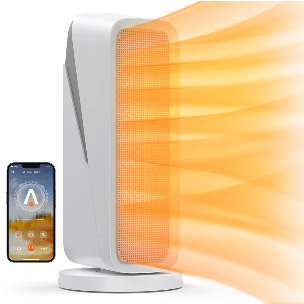 Smart Space Electric Space Heater with Wi-Fi Bluetooth App 1500W 2S Fast  Heating | eBay
