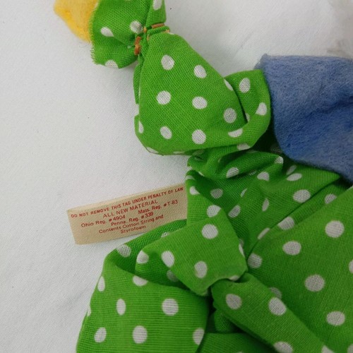 Vintage Annalee Clown Doll 1971 Green And White Polka Dot - Bild 5 von 7