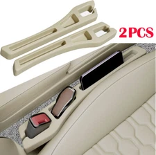 2 Car Seat Gap Filler Organizer Universal Car Side Seat Gap Filler Storage Beige