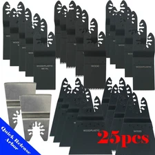 25 Saw Blade Oscillating Multi Tool Wood Metal Cutting  Universal Fit
