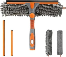 Window Squeegee and Scrubber Combo Tool Attachment Kit Window Washing Equipment