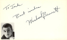 Michael Bennett Signed Auto 3x5 Index Card Ballet/Dance