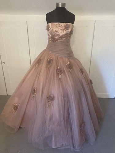 Wedding Dress/Ballgown Fits Size 10/12 Dusky Rose Fairytale Princess £1300 - Picture 2 of 17