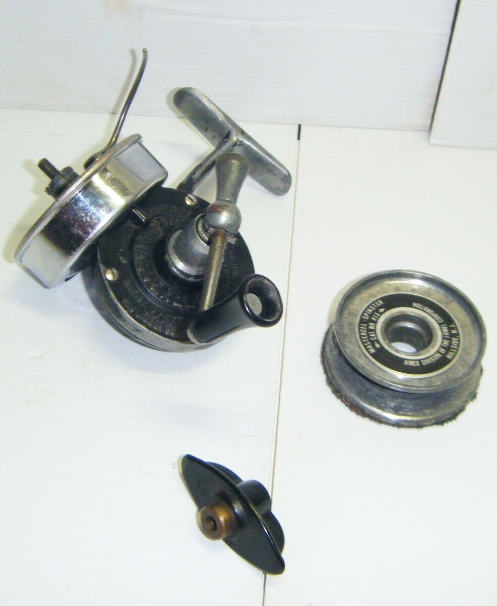 Vintage Bache Brown Half Bale Mastereel Spinning Reel Model Vintage Bache Brown Half Bale Mastereel Spinning Reel Model