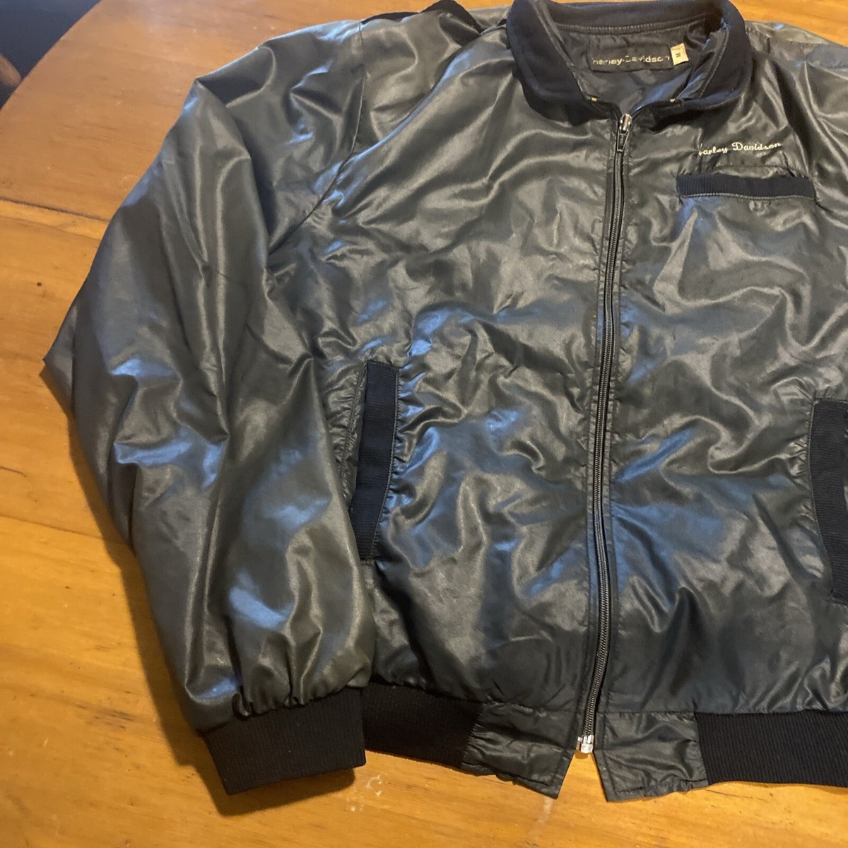Vintage 80s Harley Davidson Members Only Nylon Varsity