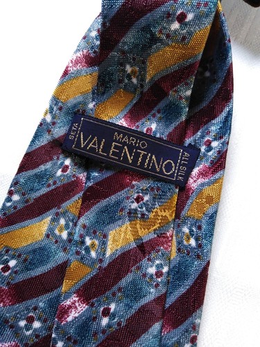 Mario valentino 100% Silk Tie Necktie Italy Vintage Classic - Picture 5 of 5