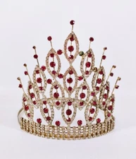 Beauty Pageant Crown Austrian Rhinestone Tiara Diadem Wedding Bridal Prom Party7