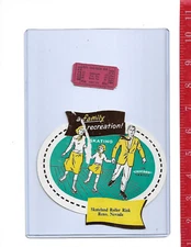 vintage lot roller rink decal Skateland roller rink Reno Nevada & ticket 