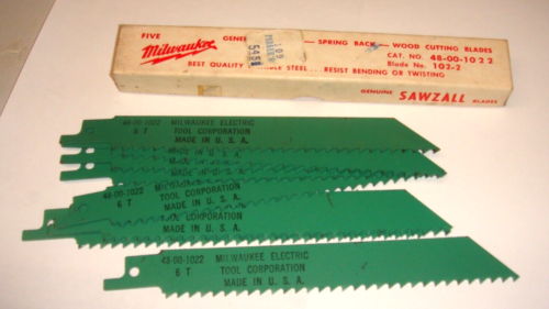 Milwaukee Sawzall blades NOS Vintage Wood Cutting, 102-2 Lot of 9 blades in box - Picture 1 of 5
