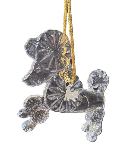Vintage 90's MIKASA Crystal Poodle Ornament Made In Germany Orig Box 3.5" X 2.75 - Picture 2 of 10
