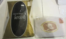 Vintage seamless mesh stockings taupe / black lilly dache