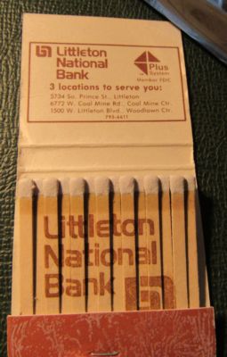 Matchbook - Littleton National Bank Colorado FULL 30 Strike PRINTED STICK