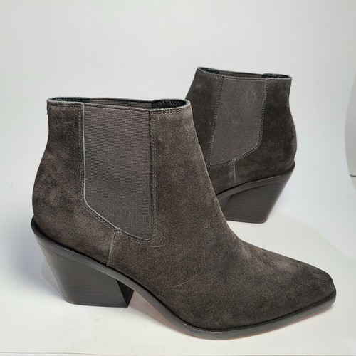Rag & Bone Razor women's ankle boots dark gray suede western Booties 7.5 new - Picture 2 of 11