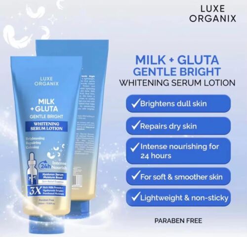 Luxe Organix Whitening Serum Body Lotion - Milk + Gluta - Picture 1 of 1