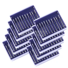 100Pcs Dental FG557 Fissure Type Carbide Burs Cylinderical Tungsten Steel Drills