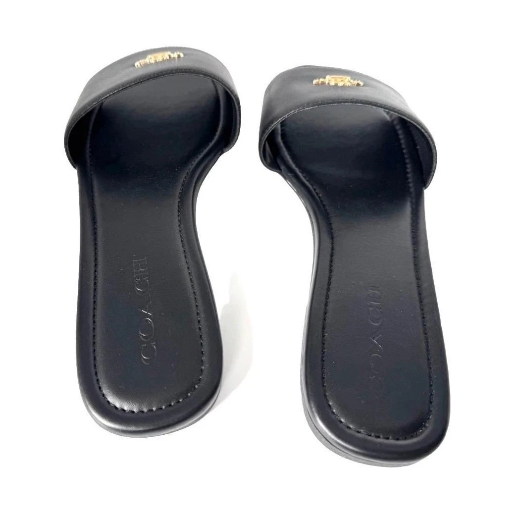 靴 COACH Serena Leather Slide Coach Leather Upper Slide Casual Sandals for Women for sale | eBay
