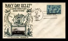 US COVER WWII NAVY FDC SCOTT 935 CROSBY PHOTO CACHET NAVAL ACADEMY CREASED