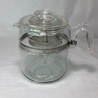 Vintage Pyrex Flameware Glass Stovetop Coffee Pot Percolator 6 / 9 Cup #7759-B