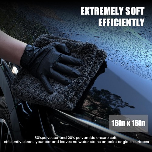 2 Pack 1300 GSM Car Drying Towel, Microfiber Towels for Cars - 36" x 24" & 16... - Picture 3 of 7