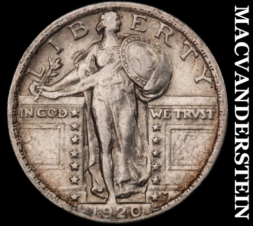 1920 Silver Standing Liberty Quarter - Scarce  Better Date  No Reserve  #i7612