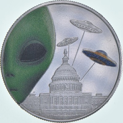 1 Troy Oz .999 Fine Silver Alien Enamel Solar System Round | eBay