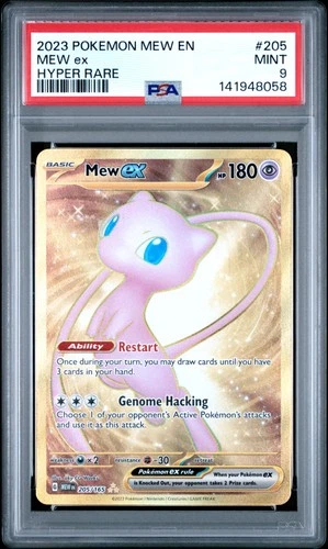2023 POKEMON MEW EN-151 HYPER RARE #205 MEW EX PSA 9
