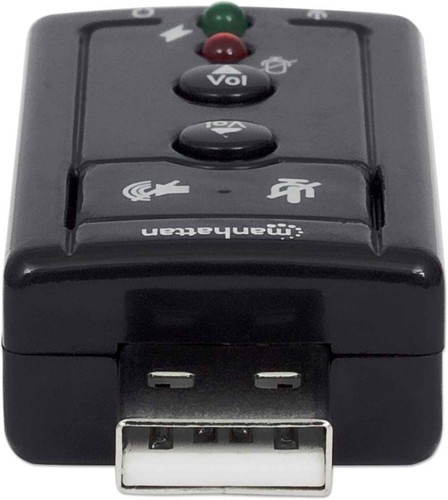 Manhattan USB-A Sound Adapter, USB-A to 3.5mm Mic-in and Audio-Out ports - 第 3/8 張圖片