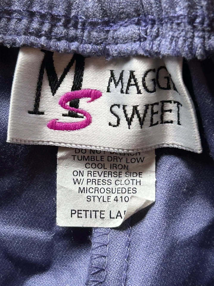 Vtg Women's Lavender Microsuedes Pants Size Petite Large - Image 3 of 4
