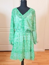 Simply Vera Vera Wang Women's Cottagecore Green Paisley Tie-Waist Dress Sz XL