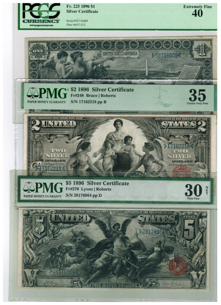 EPQ/PPQ PMG $1 US Large Silver Certificates 1896 Year for sale | eBay