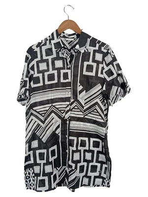 Zara Chemisier Femme Noir et Blanc Graphique Moderne (EU 42, INT XL) - Photo 1/3