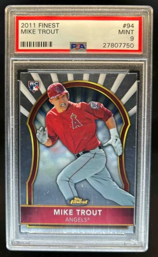 2011 Topps Finest Mike Trout RC Rookie #94 Angels PSA 9