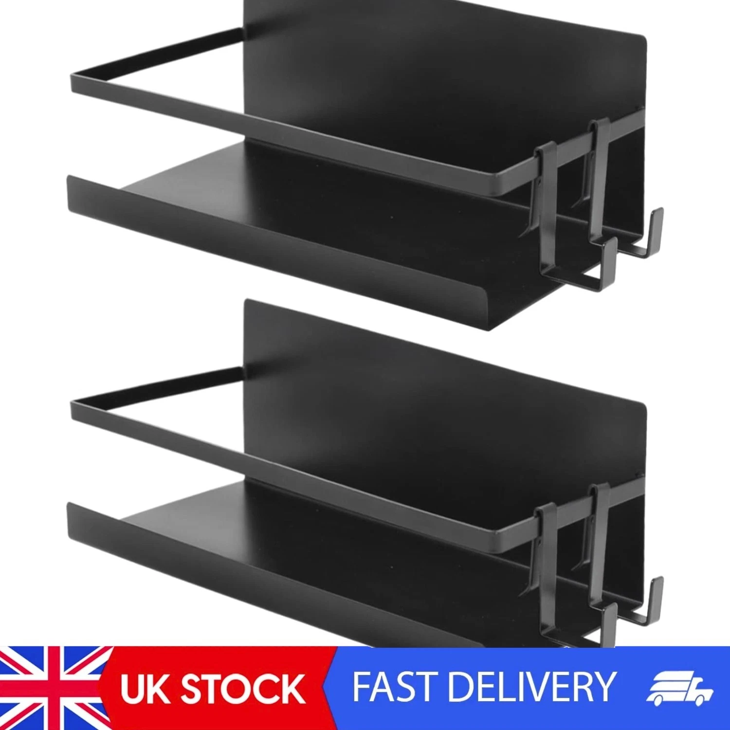 Practical Black Magnetic Spice Racks - Effortless Kitchen Organization Solution