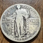 1925 P Standing Liberty Quarter - 90% Silver 25C US Coin - Good Details