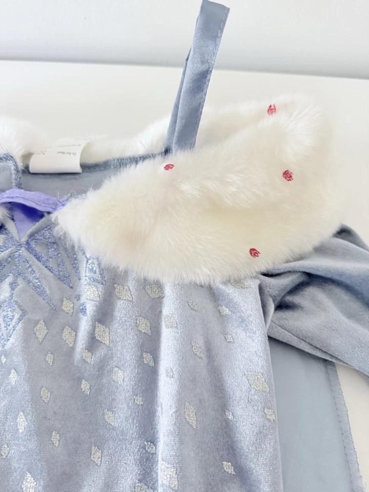 Disney Store Frozen Fever Elsa Dark Blue Light Up Costume Dress Size 4-6X - Image 4 of 4